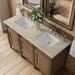 Brittany 60" Double Vanity in Saddle Brown With Tajnar Eclos Top