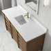 Brittany 60" Inch Single Vanity in Pecan With Single Hole Faucet White Zeus Silestone Top Backsplash
