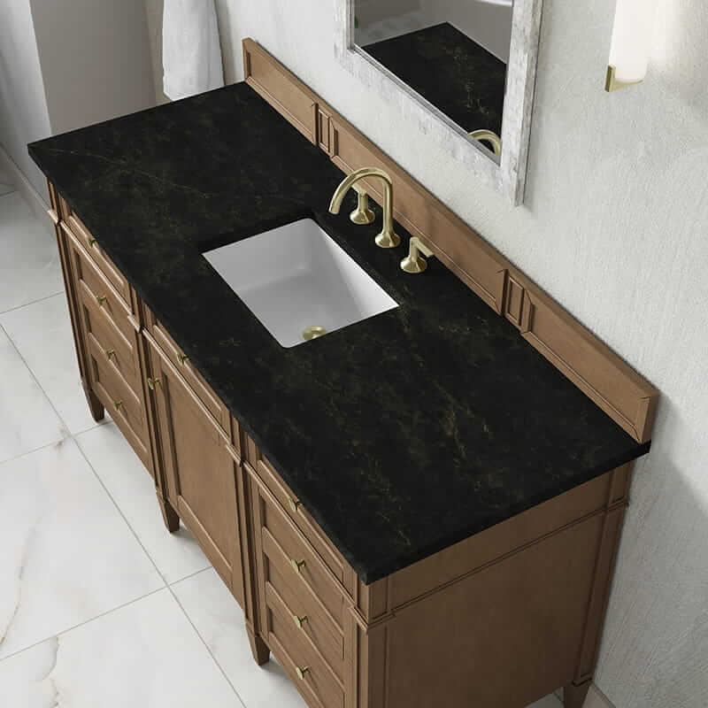 Brittany 60" Single Vanity in Pecan With Phantome Eclos Top