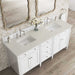 Brittany 72 Inch Double Vanity in Bright White With Siberian Silestone Top