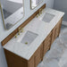 Brittany 72 Inch Double Vanity in Pecan With Ethereal Noctis Silestone Top