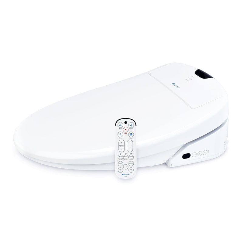 brondell swash 1400 luxury bidet toilet seat white corner view with remote