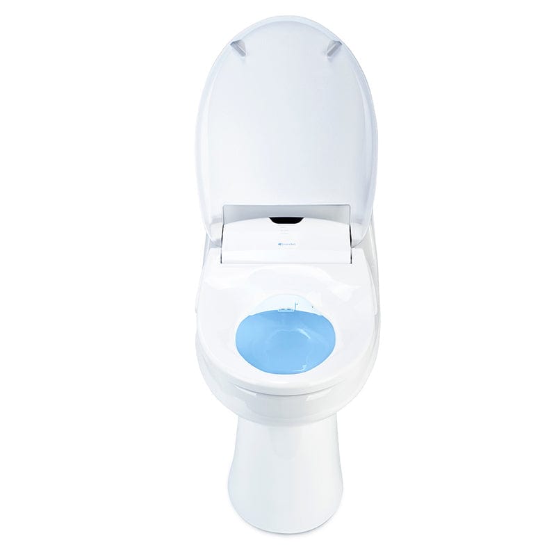 brondell swash 1400 luxury bidet toilet seat white front view open lid