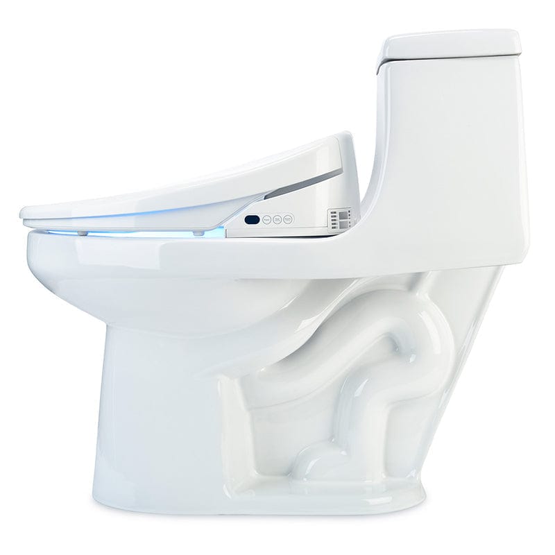 brondell swash 1400 luxury bidet toilet seat white side view