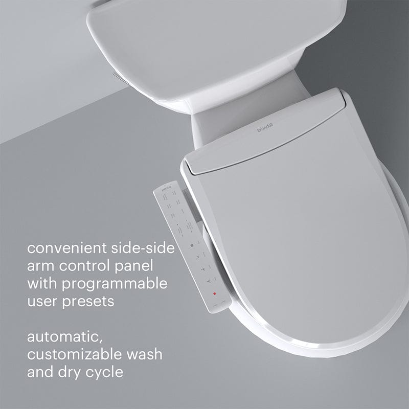 brondell swash thinline t22 bidet toilet seat side arm control panel