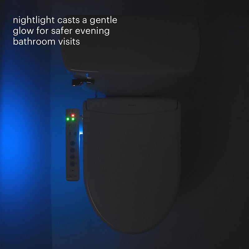 brondell swash thinline t22 bidet toilet seat top view night light