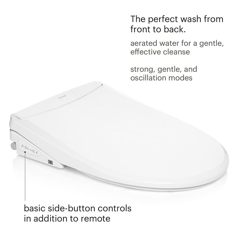 brondell swash thinline t44 bidet toilet seat side bottons