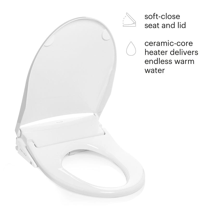 brondell swash thinline t44 bidet toilet seat soft close lid