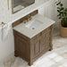 Brookfield 36 Inch Single Vanity in Pecan With Siberian Silestone Top