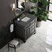 Brookfield 36" Single Vanity in Black Onyx With Parisien Bleu Silestone Top