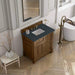 Brookfield 36" Single Vanity in Honey Oak With Charcoal Soapstone Silestone Top