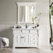 Brookfield 48 Inch Single Vanity in Bright White With Single Hole Faucet White Zeus Silestone Top & Backsplash