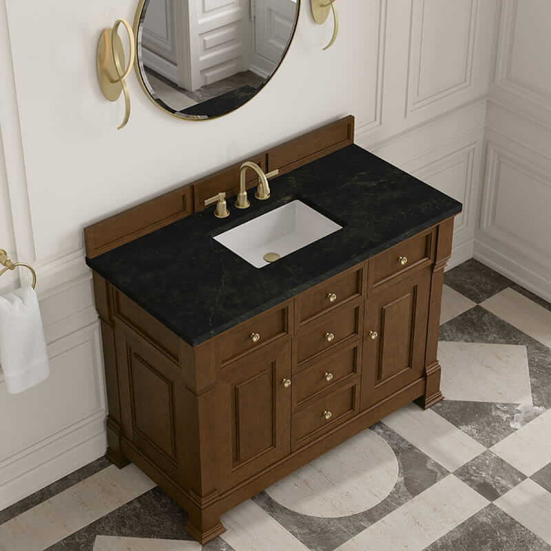 Brookfield 48 Inch Single Vanity in Honey Oak With Phantome Eclos Top