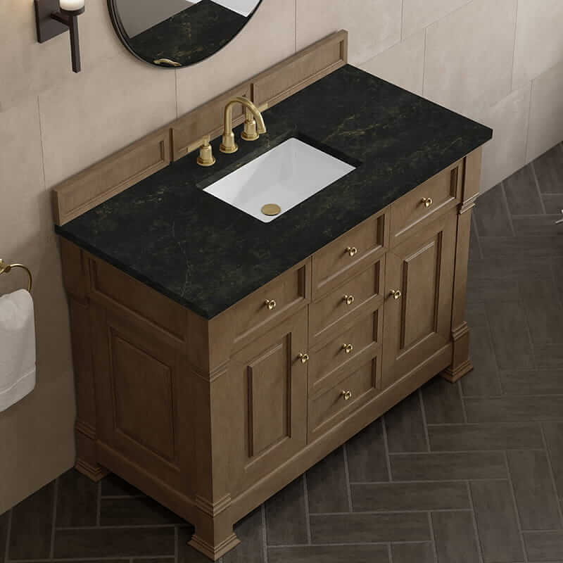 Brookfield 48" Single Vanity in Pecan With Phantome Eclos Top