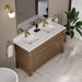 Brookfield 60" Double Vanity Pecan With Single Hole Faucet White Zeus Silestone Top & Backsplash