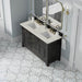 Brookfield 60 Inch Double Vanity Black Onyx With Victorian Silver Silestone Top
