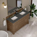 Brookfield 60 Inch Double Vanity Pecan With Parisien Bleu Silestone Top