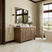 Brookfield 60" Single Vanity Pecan With Single Hole Faucet White Zeus Silestone Top & Backsplash