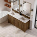 Brookfield 72" Double Vanity Honey Oak With White Zeus Silestone Top