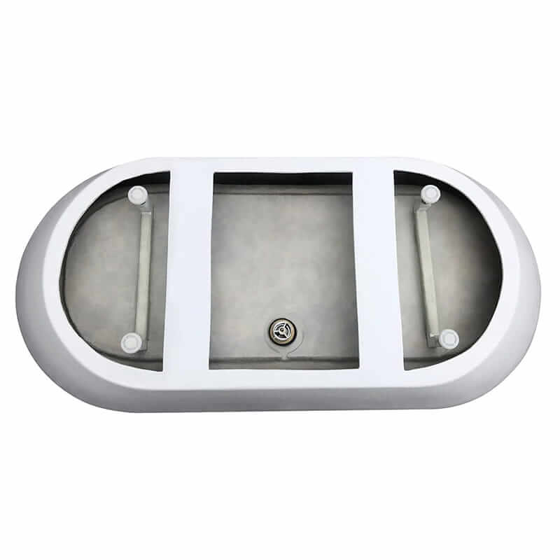 Brooklyn 60" Freestanding Acrylic White Bathtub With Brushed Nickel Trim Bottom View