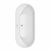 Brooklyn 67 Inch Freestanding Acrylic White Bathtub With Polished Chrome Trim No Faucet Top View