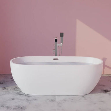 Bryn B6730 67 x 30 inch Freestanding Soaker Tub Silver Faucet Handheld Showerhead