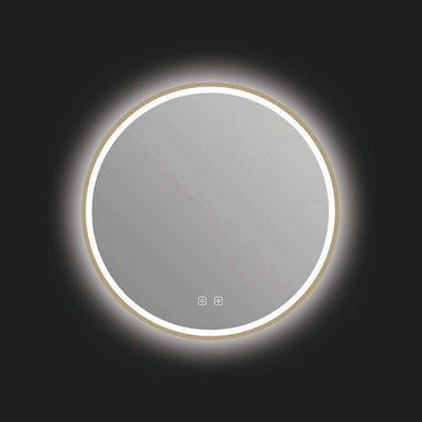 Camden Led Mirror 24" Brushed Gold Front View