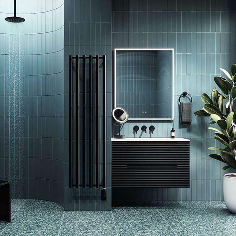 Camden Led Mirror Front View Bathroom Set Up