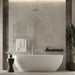 Cape Model 2332 12 Straight Bar in Brushed Stainless Mounted Behind Bathtub