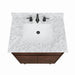 Carina 30 inch Single Vanity Coffee Teak in Carrara White Marble