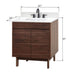 Carina 30 Single Vanity Coffee Teak in Cala White Engineered Stone Dimension