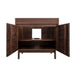 Carina 36 inch Single Vanity Coffee Teak Cabinet Only Open Front View