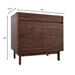Carina 36 Single Vanity Coffee Teak Cabinet Only Dimension