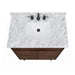 Carina 36 Single Vanity Coffee Teak in Carrara White Marble