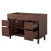 Carina 48 inch Single Vanity Coffee Teak Cabinet Only Open Drawers Side View