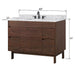 Carina 48 Single Vanity Coffee Teak in Carrara White Marble Dimension