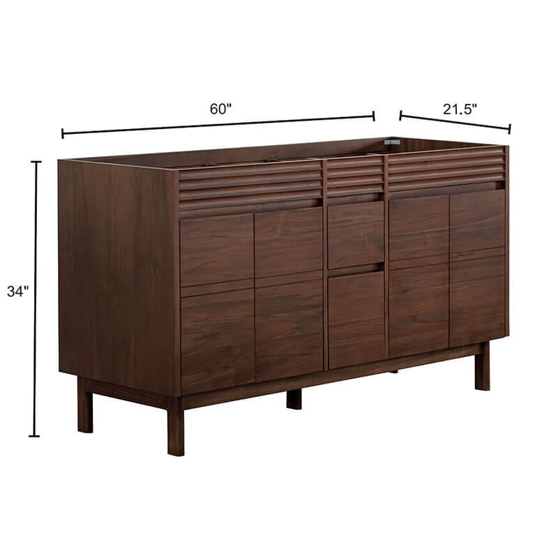 Carina 60 Double Vanity Cabinet Only Dimension