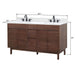 Carina 60 Double Vanity in Cala White Engineered Stone Dimension