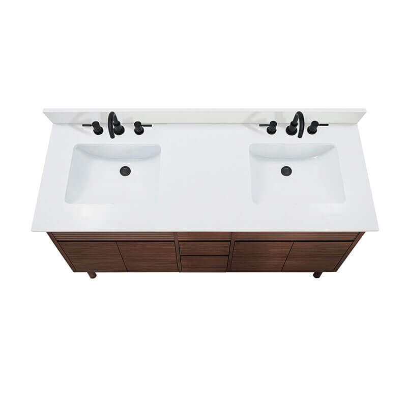 Carina 60 inch Double Vanity in Cala White Engineered Stone