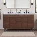 Carina 60 inch Double Vanity in Carrara White Marble Front View