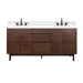 Carina 72 Double Vanity Coffee Teak in Cala White Engineered Stone Front View