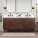 Carina 72  inch Double Vanity Coffee Teak in Cala White Engineered Stone Front View