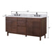 Carina 72 Single Vanity Coffee Teak in Carrara White Marblely Dimension