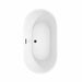 Carissa 60 Inch Freestanding Acrylic White Bathtub With Matte Black Trim No Faucet Top View