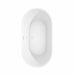 Carissa 60 Inch Freestanding Acrylic White Bathtub With Shiny White Trim No Faucet Top View