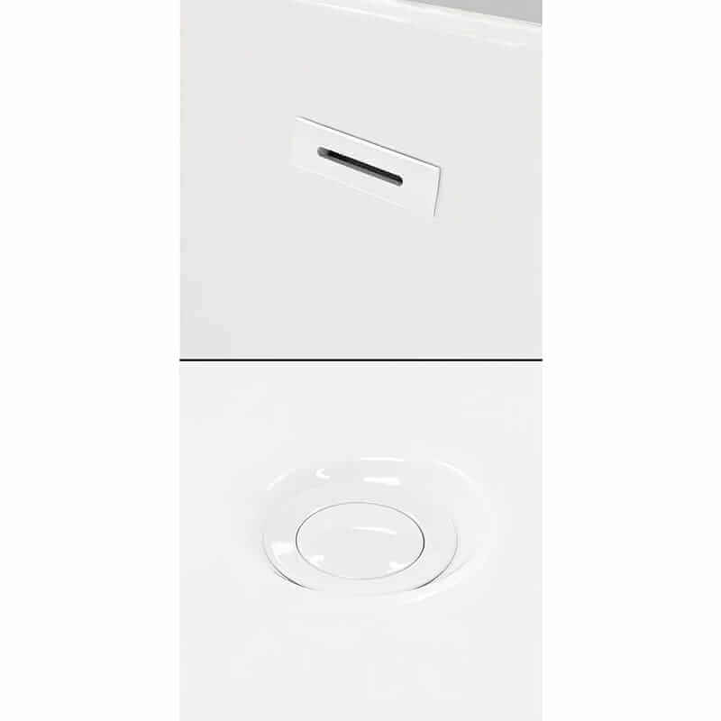 Carissa 67" Freestanding Acrylic White Bathtub With Shiny White Trim and Brushed Gold Faucet Pop Up Drain and Overflow Plate