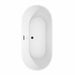 Carissa 67 Inch Freestanding Acrylic White Bathtub With Matte Black Trim No Faucet Top View
