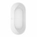 Carissa 67 Inch Freestanding Acrylic White Bathtub With Shiny White Trim and Matte Black Faucet Top View