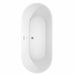 Carissa 71 Inch Freestanding Acrylic Bathtub With Polished Chrome Trim No Faucet Top View