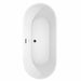 Carissa 71 Inch Freestanding Acrylic White Bathtub With Matte Black Trim Top View